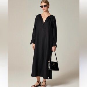 NWT J Crew Cabana 100% Linen Dress MP Black